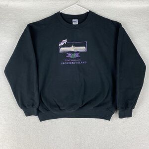 Vtg Somewhere In Time Sweatshirt Size XL Black Mackinac Island Christopher Reeve